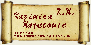 Kazimira Mazulović vizit kartica